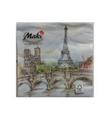 Servítky Paris  vhodné na decoupage cena za 1 ks