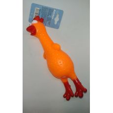 Hračka pre psa kurča 18cm oranžova