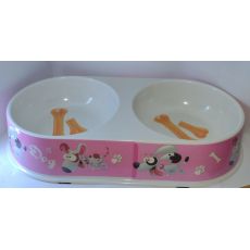 Miska pre psov plastová 33x16cm ružová