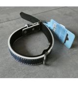 Obojok pre psov tmavo modrý s mäkkou podšívkou 420x20mm