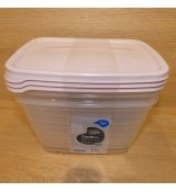 Set dóz, plastových - 2,2l ružové