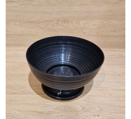 Náhrobný kvetináč, plastový, čierny - 13,05x22,5cm