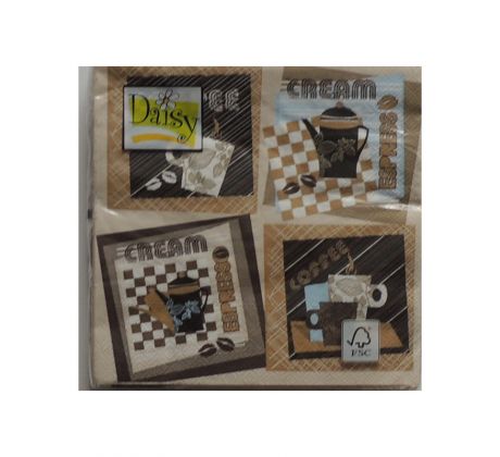 Servítky Coffee 2 vhodné na decoupage cena za 1 ks