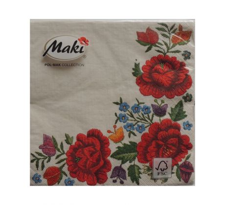 Servítky s tradičným ľudovým motívom 1 vhodné na decoupage cena za 1 ks