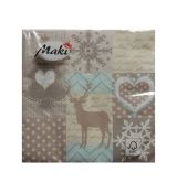 Servítky Christmas 1 vhodné na decoupage cena za 1 ks