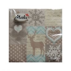 Servítky Christmas 1 vhodné na decoupage cena za 1 ks