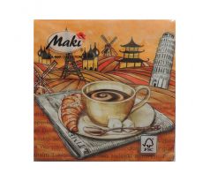 Servítky Coffee 3 vhodné na decoupage cena za 1 ks
