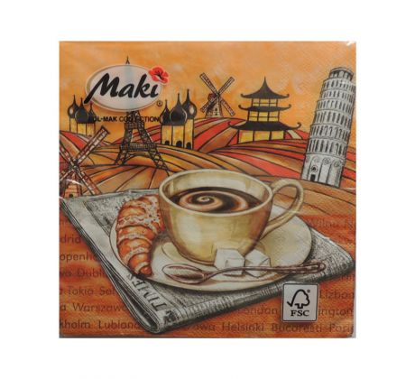 Servítky Coffee 3 vhodné na decoupage cena za 1 ks