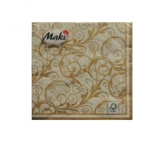 Servítky Gold ornaments vhodné na decoupage cena za 1 ks