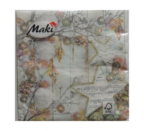 Servítky Christmas 2 vhodné na decoupage cena za 1 ks