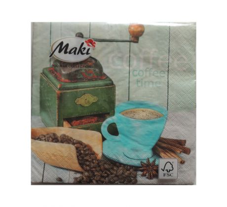 Servítky Coffee 4 vhodné na decoupage cena za 1 ks