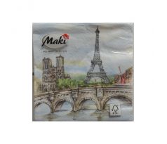 Servítky Paris  vhodné na decoupage cena za 1 ks