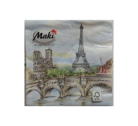 Servítky Paris  vhodné na decoupage cena za 1 ks