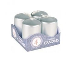 Adventné sviečky 4ks - Metalický strieborné