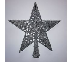 Vianočná hviezda, strieborna 21cm
