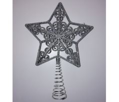 Vianočná hviezda, strieborná 20cm