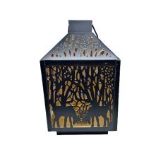 Kovový lampáš čierny