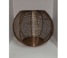 Kovový svietnik zlatý 15x19cm