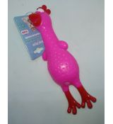 Hračka pre psa kurča 18cm ružová