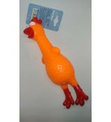 Hračka pre psa kurča 18cm oranžova