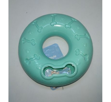 Hračka pre psa kruh 12,5cm tyrkysová