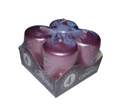 Adventné sviečky 4ks - Metalický ružové