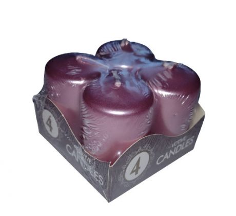 Adventné sviečky 4ks - Metalický ružové