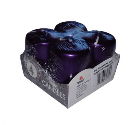 Adventné sviečky 4ks - Metalický fialové