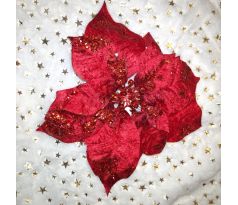 Vianočná ozdoba ruža červena 25cm