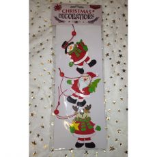 Vianočná dekorácia závesná Sob, Snehuliak a Santa