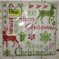 Vianočne servítky Merry Christmas 33x33cm 20ks