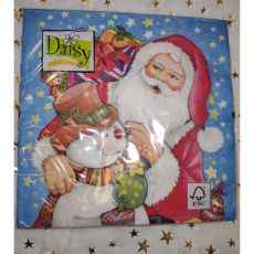 Vianočne servítky Santa a snehuliak 33x33cm 20ks