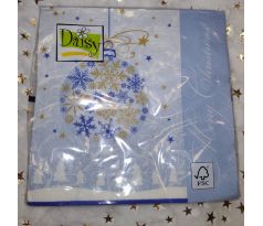 Vianočne servítky Modrá guľa 33x33cm 20ks