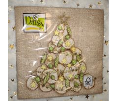 Vianočne servítky Drevený stromček 33x33cm 20ks