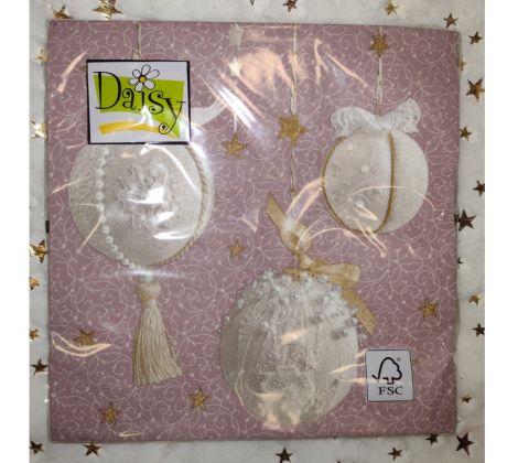 Vianočne servítky Vianočné guľe 33x33cm 20ks