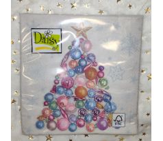 Vianočne servítky Stromček farebný 33x33cm 20ks