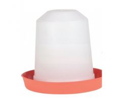 Preklopná plastová napájačka 5 l, biely zásobník s červenou miskou