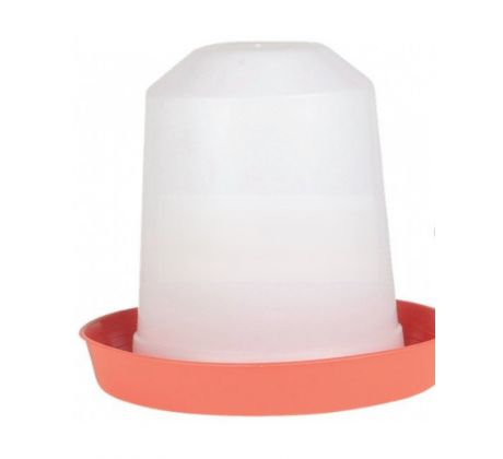 Preklopná plastová napájačka 5 l, biely zásobník s červenou miskou