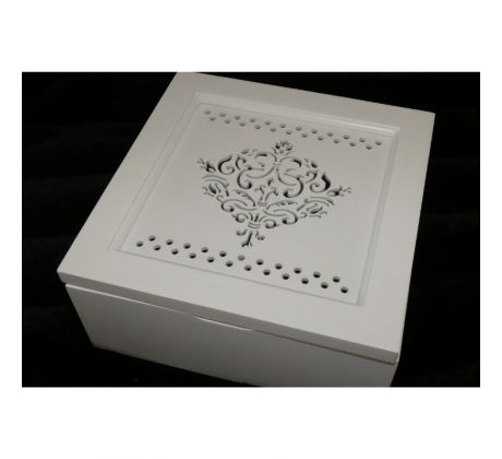 Drevená krabička na čaj, 4 priehradky 8x18x18