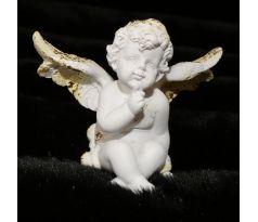 Polyresinová figúrka anjel bielo-zlatá