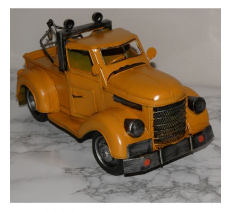 Kovová replika auto (17x30x15cm) - žlte