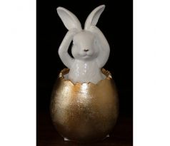 Keramická figúrka zajac vo vajíčku - (14x7x7cm)
