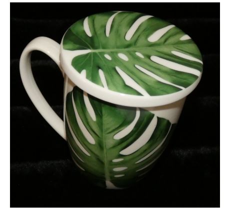 Hrnček so sitkom 400ml - Monstera