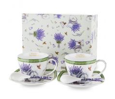 Sada šálok s podšálkou - Levanduľa 300ml