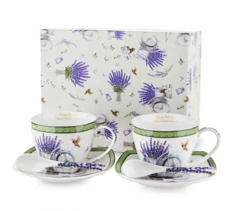 Sada šálok s podšálkou - Levanduľa 300ml