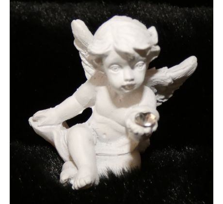 Polyresinová figúrka anjel biela - (4x3cm)