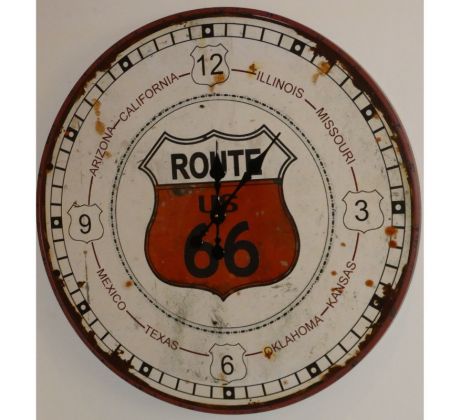 Dekoračné hodiny Route 66 - (80x80x3,5)