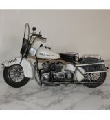 Kovová replika motocykla biela - (25,5x40,5x17cm)