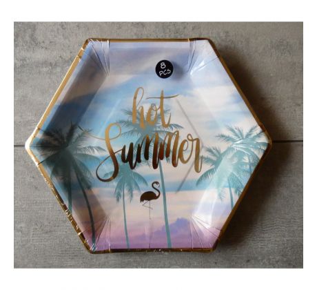 Sadá papierových tanierov 8ks - Hot Summer