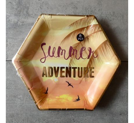 Sadá papierových tanierov 8ks - Summer Adventure